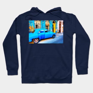 Blue Car In Havana, Cuba Hoodie